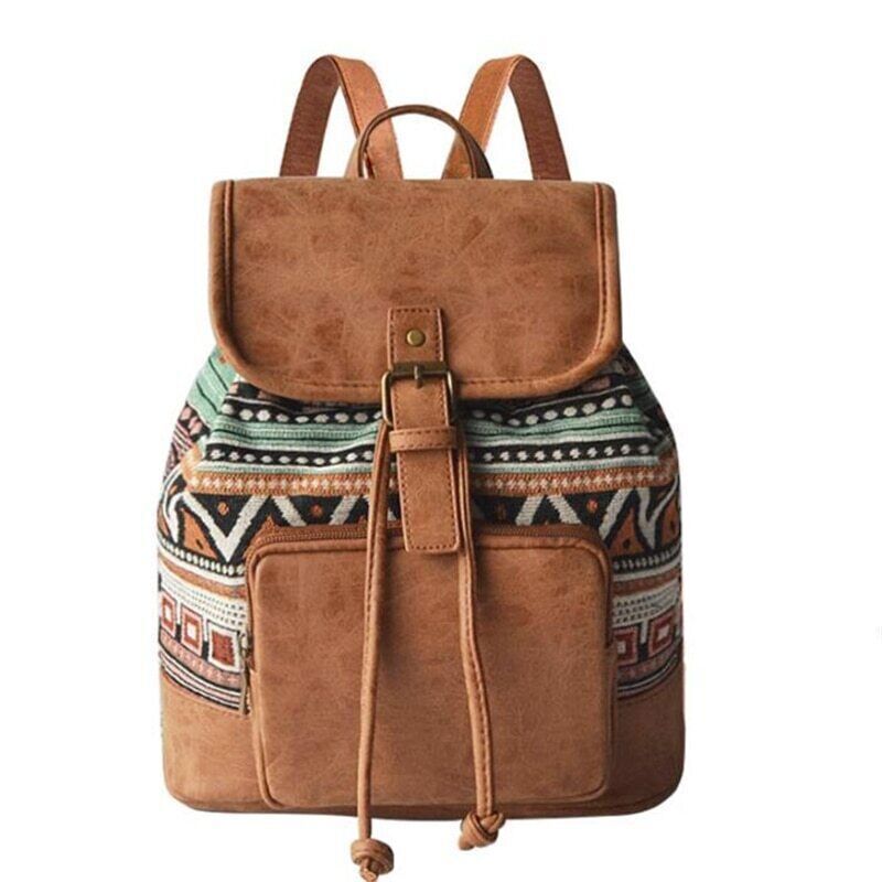 Women Printing Backpack Canvas School Bags Shoulder Bag Travel Bagpack Rucksack