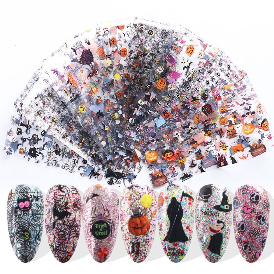 Nail Art 10Pcs Matte Metallic Foils Gold Silver Mirror Starry Paper Gel Stickers