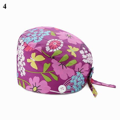Nurse Baotou Cap Floral Surgical Cap Doctor Hat Printing Sweat-absorbent Towel