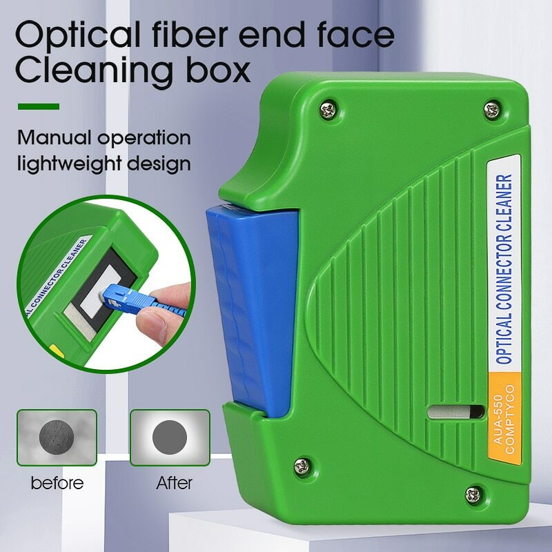 Optic Fiber End Face Clean Box FTTH Fiber Wiping Tool Pigtail Cleaner Cassette