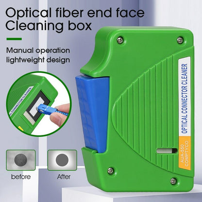 Optic Fiber End Face Clean Box FTTH Fiber Wiping Tool Pigtail Cleaner Cassette