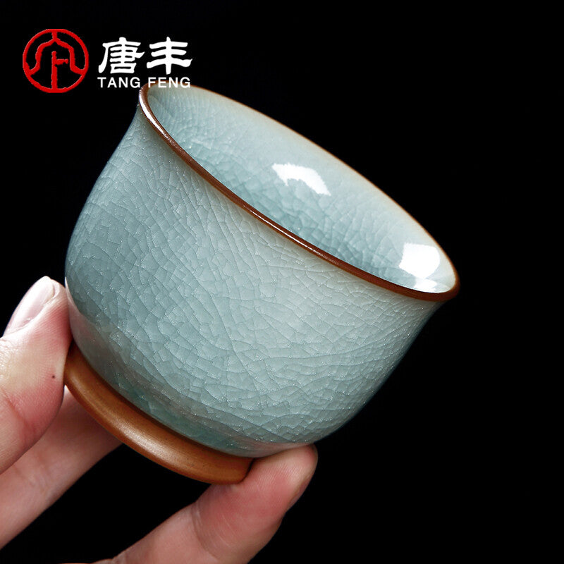 Ru Kiln Cup, Kung Fu Tea Cup, Ceramic Tea Cup, Tea Set, Ice Cracked Cup
