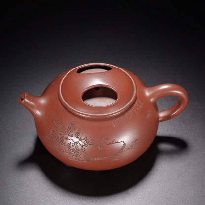 Chinese Yixing Zisha Clay Handmade Exquisite Teapot （牛盖石瓢 底款：吴群祥）