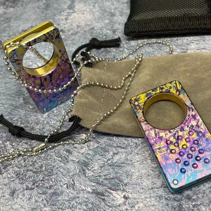 Titanium Mini Knife Small Pocket Key Chain Necklace Pendants Folding Knife Gift