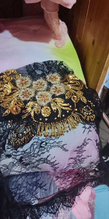 Handmade Beaded Tassel Headscarf Hair Cover Princess Style