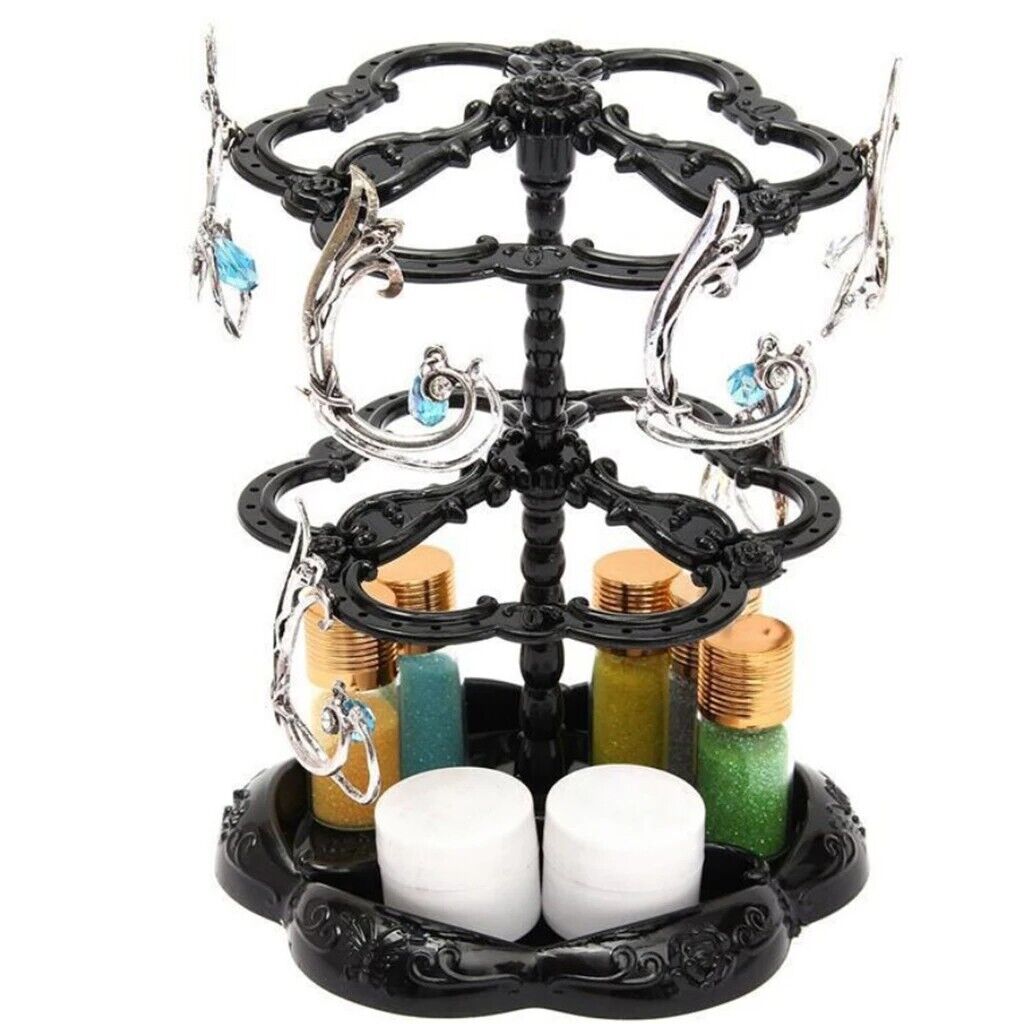 Jewelry Display Stand Plastic Retro Drop Earrings Holder Rotating Rack 13×18.5cm