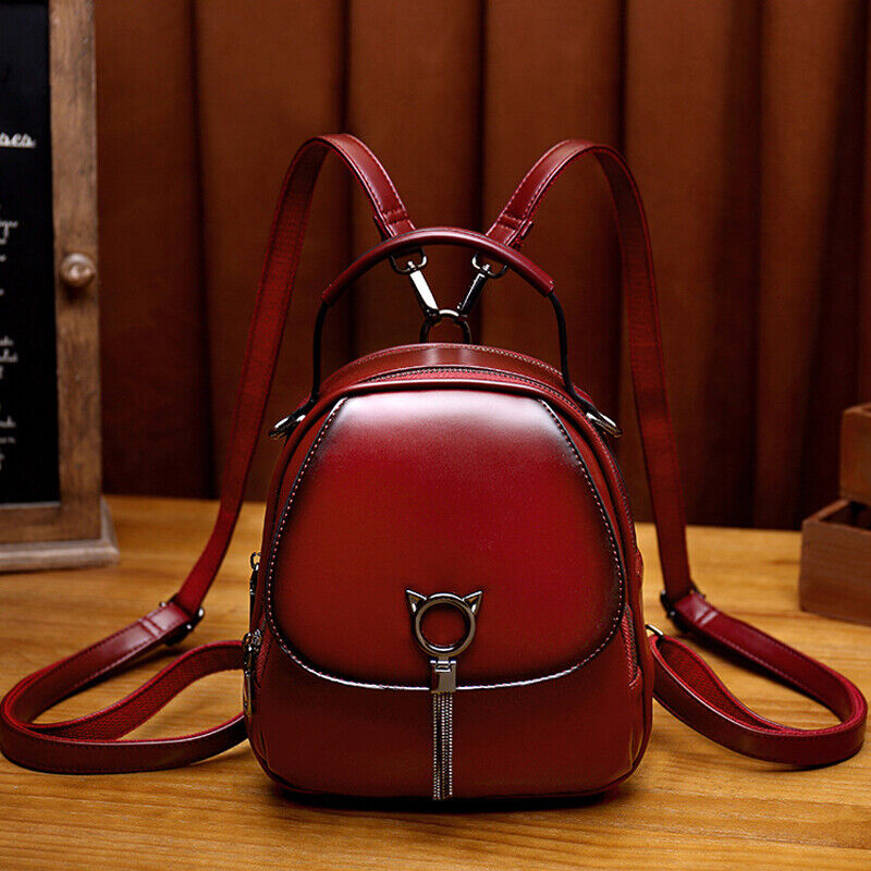 Faux Leather Women's Fashion Small Backpack Mini Cute Shoulder Bag Rucksacks