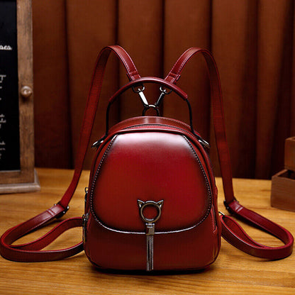 Faux Leather Women's Fashion Small Backpack Mini Cute Shoulder Bag Rucksacks