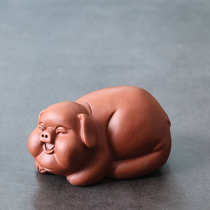1PC Purple Clay Tea Pets Exquisite Small Luck Pigs Small Ornaments