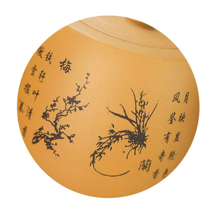 Yixing Zisha Pottery Duan Clay 500CC Handmade Plum Blossom Teapot 7.1"