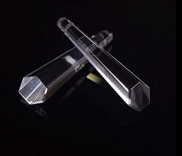 10Pcs 63mm Clear K9 Crystal Icicle Prisms Drop Pendant Prism Parts SunCatcher
