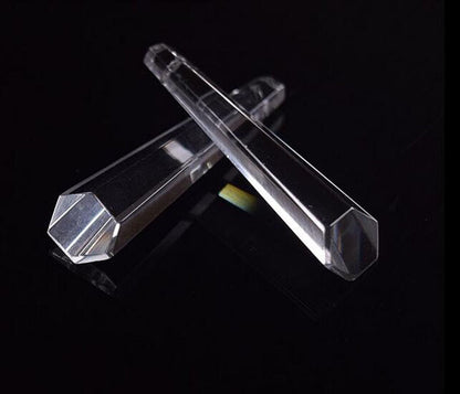 10Pcs 63mm Clear K9 Crystal Icicle Prisms Drop Pendant Prism Parts SunCatcher