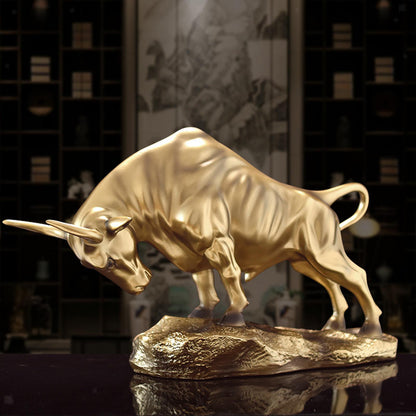 Bull Figurine Cattle Statue Animal Sculpture Crafts for Desktop Living Room