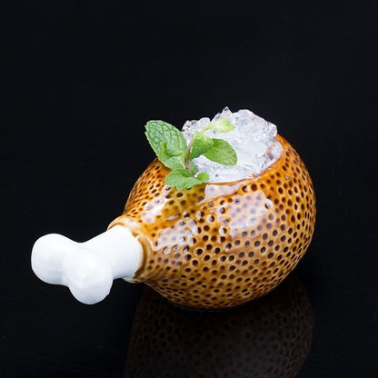 Cocktail Cup Chicken Leg Shape Hawaii Tiki Mug Beer Wine Drinkware 365ml Ceramic