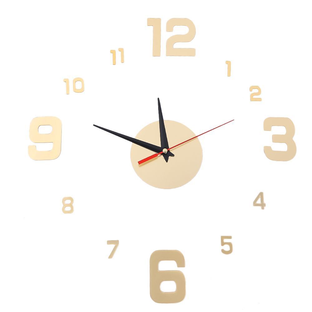 DIY Wall Clocks Modern Large Acrylic Mirror Stickers Quartz Needle Hanging Watch