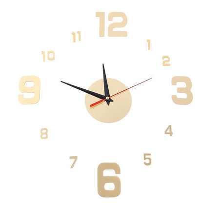 DIY Wall Clocks Modern Large Acrylic Mirror Stickers Quartz Needle Hanging Watch
