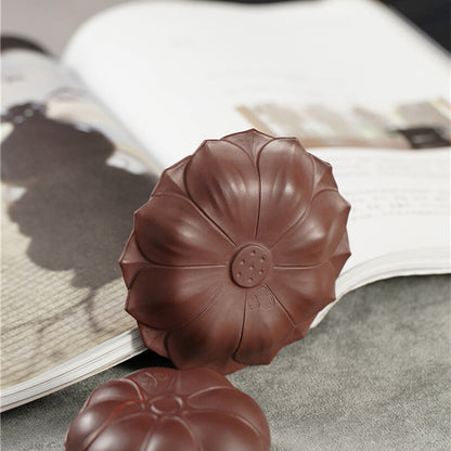 Full Handmade Tea Cup With Coaster Lotus Carved Real Yixing Zisha Master Cup Mat