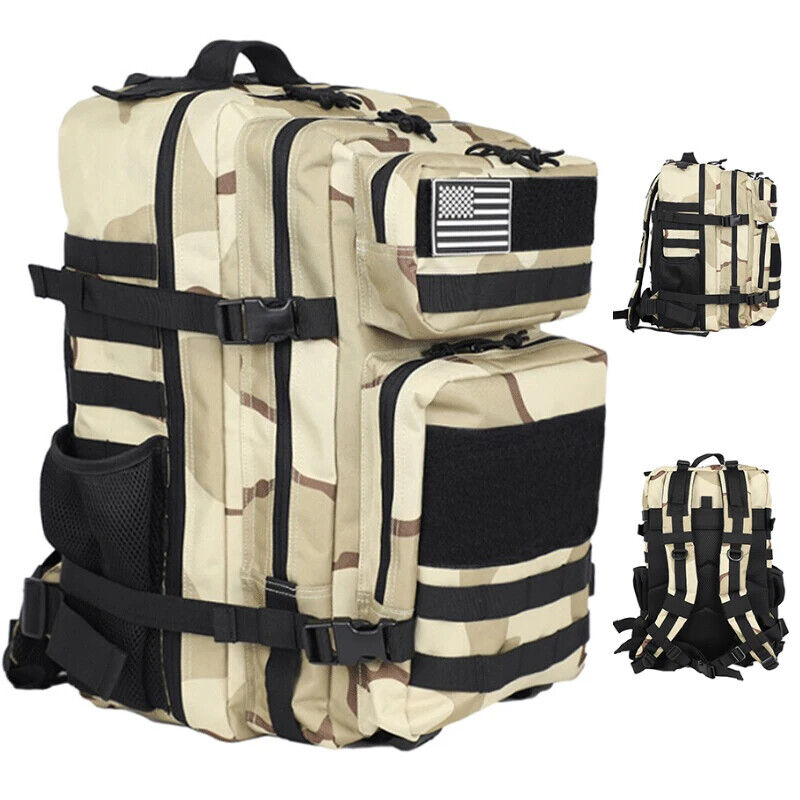 Tactical Backpack Training Gym Bag Hiking Camping Travel Army 3D Trekking