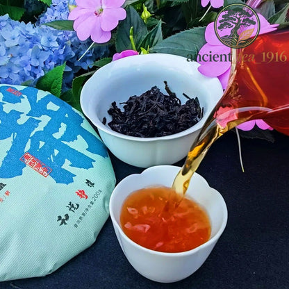 200g 2018 Yunnan Pu'er Tea Ancient Tree Ripe Tea Aged Pu Erh Tea Cake