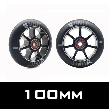2 High Precision Aluminum Alloy Hub Scooter Wheel Heavy Speed Roller 100mm 88 A