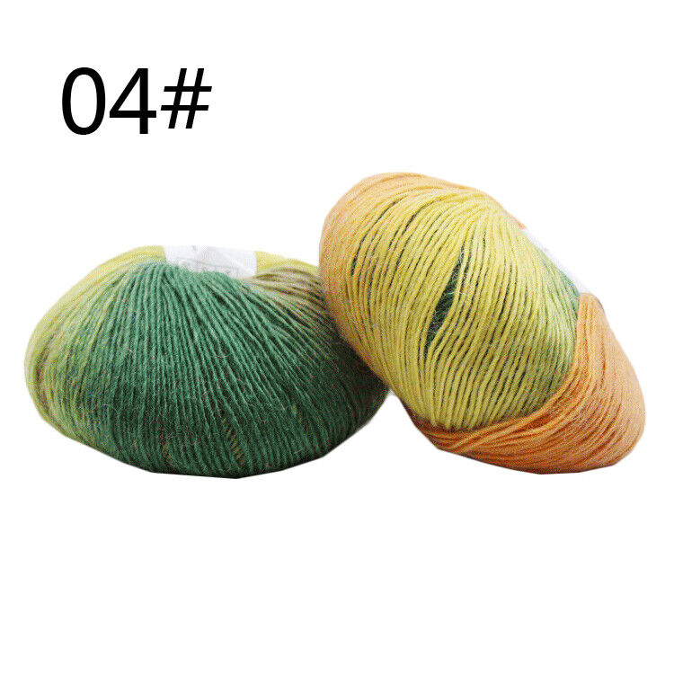 Hot Sale 50g Crochet soft Rainbow Dyeing Wool Yarn Crafts Hand Knitting Yarn