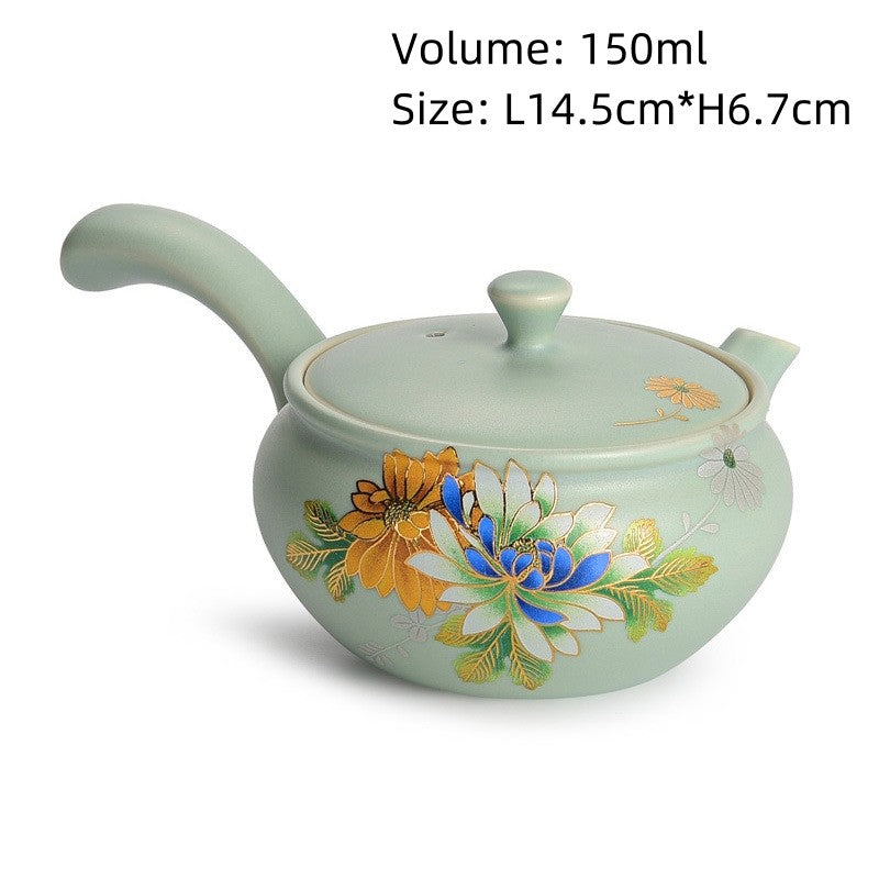 Ruyao Craft Porcelain Gaiwan Matching Tea Cup Pot Floral Pattern Pitcher Tureen