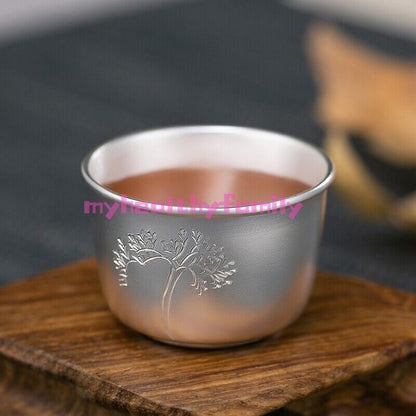 999 Sterling Silver Marked Tea Cup Health Care Chinese Pure Silver Master Cup