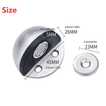 Stainless Steel Magnetic Suction Rubber Semi-circle Anti-collision Door Stop;