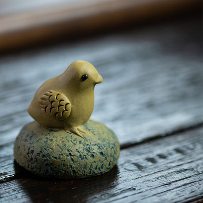 Chinese Yixing Zisha Pottery Porcelain Zodiac Rooster Cock Chicken Lucky Tea Pet