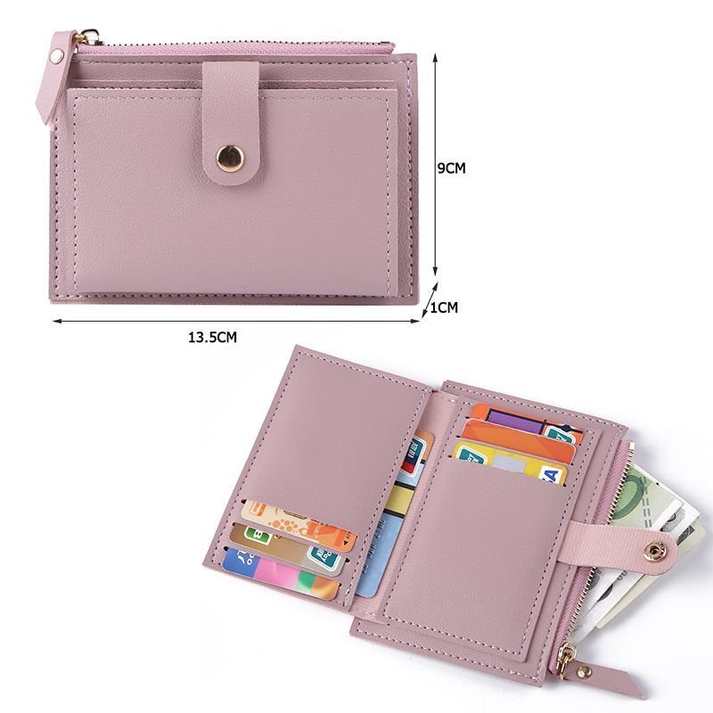Credit Card Multi-slot Holder Synthetic Leather Mini Coin Purse Wallet Case Blue