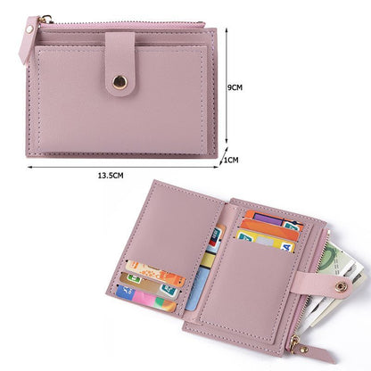 Credit Card Multi-slot Holder Synthetic Leather Mini Coin Purse Wallet Case Blue