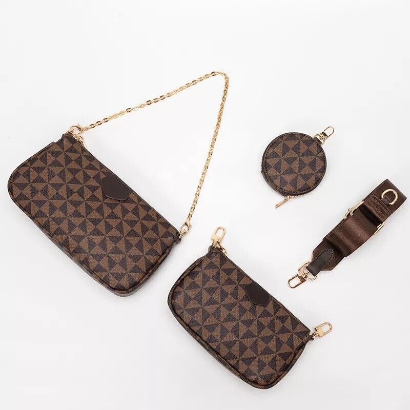 3 In 1 Fashion Luxury Leather Women Handbag Shoulder Purse Crossbody Tote Bags
