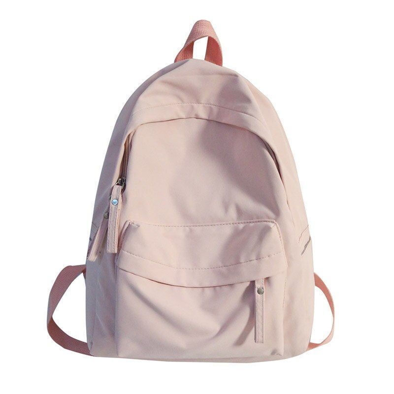 Solid Color Backpack Waterproof Nylon School Traveling Shoulder Bags 29*14*38 CM