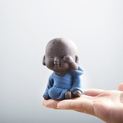 Chinese Novelty Tea Pet Yixing Zisha Purple Clay Statue Lovely Figurine Mini Pet