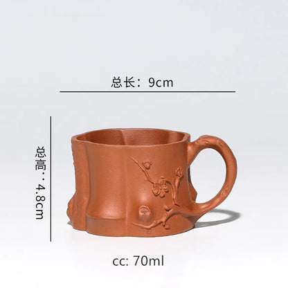 Chinese Yixing Purple Clay Tea Cup Coffee Cup Belt Handle Personal Tea Cup