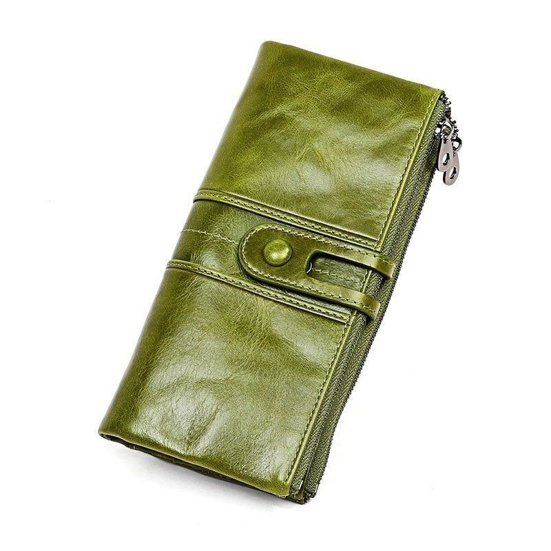 Long Wallet Genuine Leather Clutch Wallet Female Coin Purse Holder Handy Bags