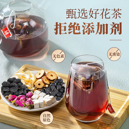 Organic roxburgh mulberry rose tea bag morning c evening a tea beauty tea