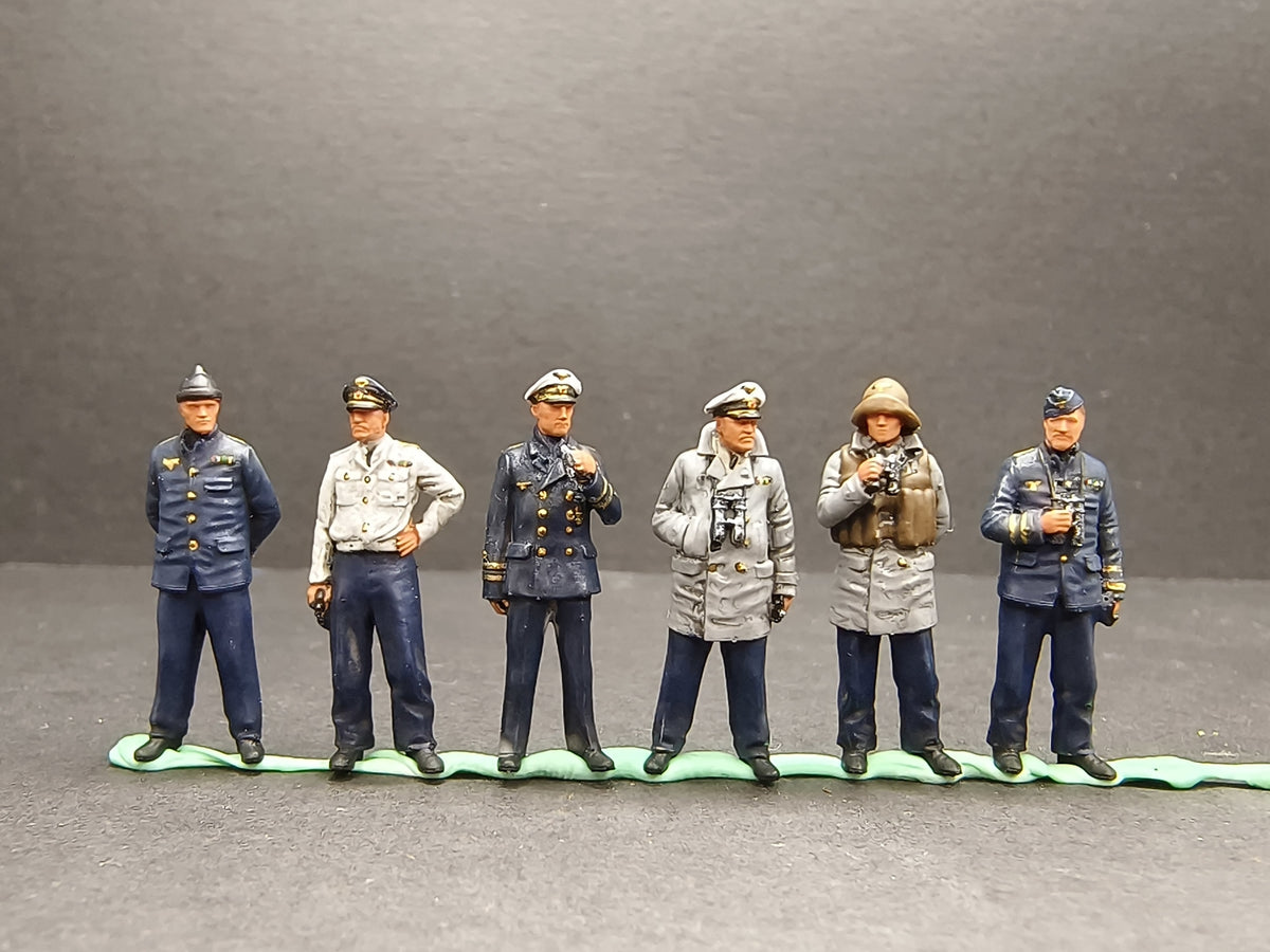 1/72 6Pcs World War II German Navy Officer Soldier Model