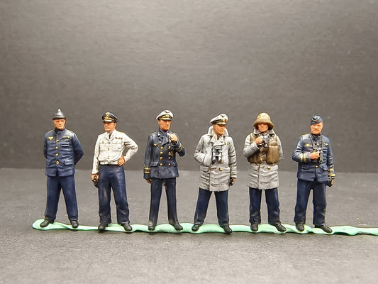 1/72 6Pcs World War II German Navy Officer Soldier Model