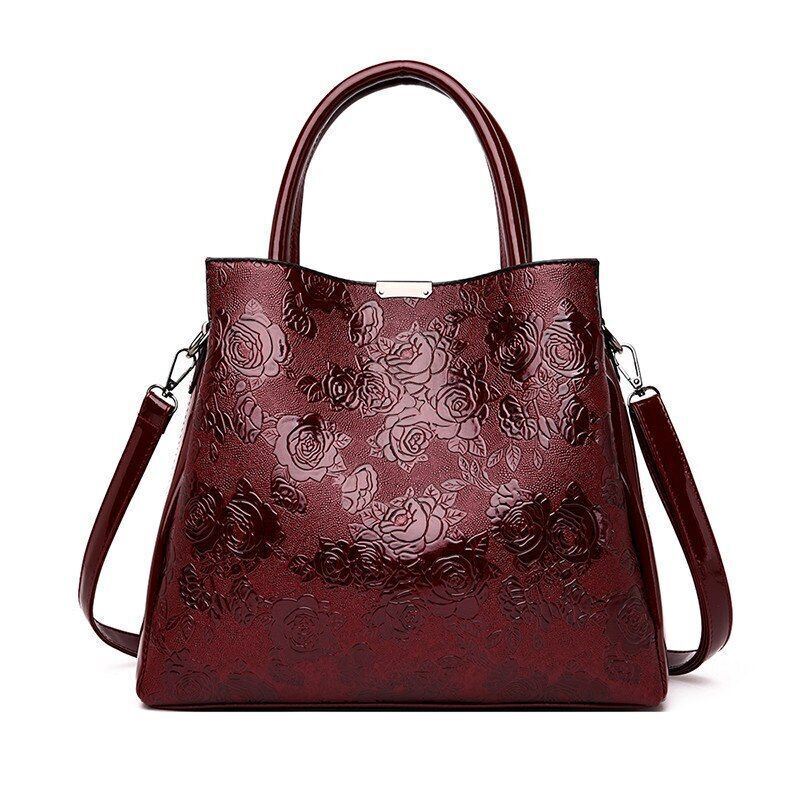 3D Flowers Print Tote Bag 2 Sets Purses Handbag Shoulder Crossbody Polyester