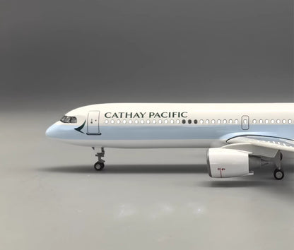 47CM 1:95 CATHAY PACIFIC AIRBUS A321NEO Airplane Led Sound Light Resin Model