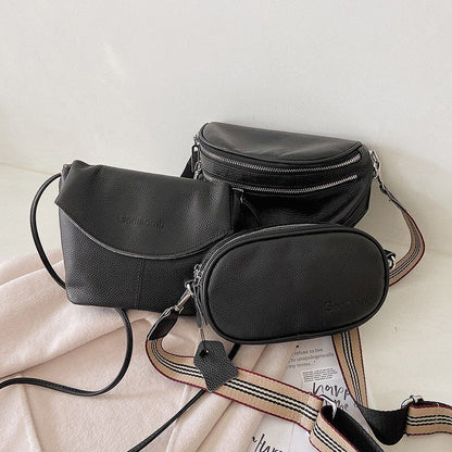Leather Handbags Cowhide One Shoulder Shoulder Bag Diagonal Chest Bag Polyester