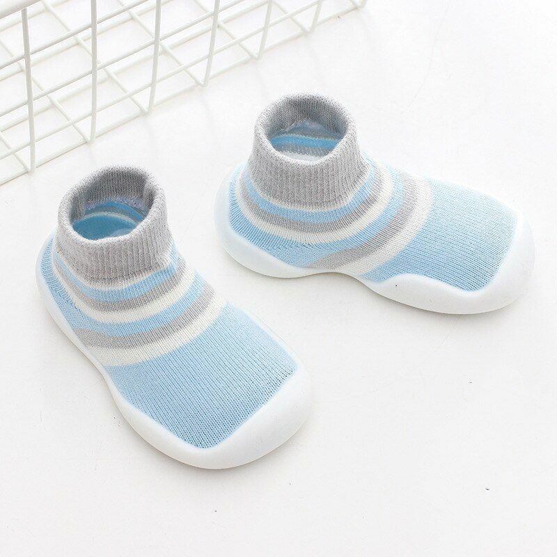Unisex Baby Shoes First Walkers Toddler Girl Soft Rubber Knit Booties Anti-slip