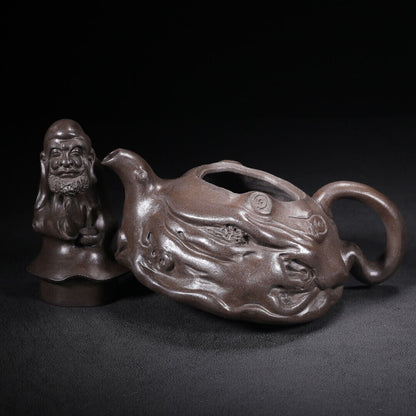 Chinese Yixing Zisha Clay Handmade Exquisite Teapot （达摩 底款：友泉）