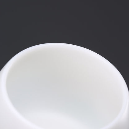 Mutton Fat Jade Porcelain Tea Cup Handpainted Under Glaze Master Cup 80ml China