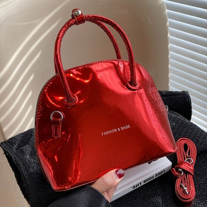 Women Shiny Bright Shell Bags Handbag Evening Clutch Patent Leather Versatile