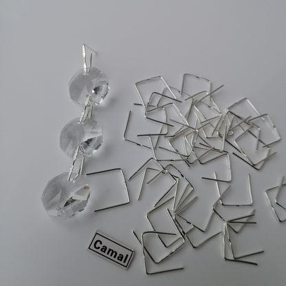 150pcs 12mm Double Twist Connector Pin Chrome Chandelier Lamp Crystal Prism Part