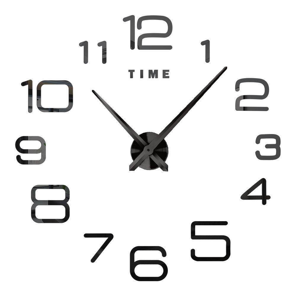 DIY Wall Clocks Acrylic Mirror Large 3D Frameless Home Living Room Decor 37-47In