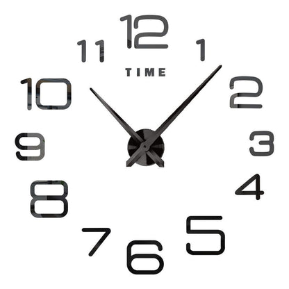 DIY Wall Clocks Acrylic Mirror Large 3D Frameless Home Living Room Decor 37-47In