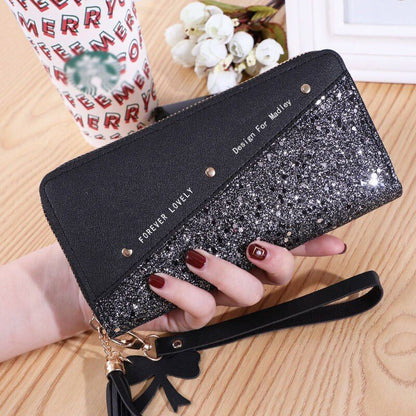 Women Wallets Coin Purses Cards Holder Double Zippers Handbag Money Bags 20*10CM